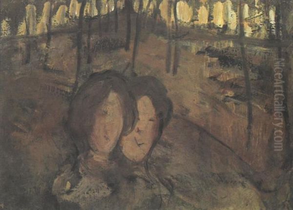 Two girls in a wood - view 1