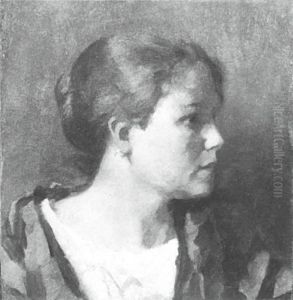 Female head in profile by Piet Mondrian