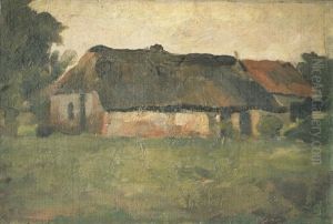 Farm building in Het Gooi, viewed from a field