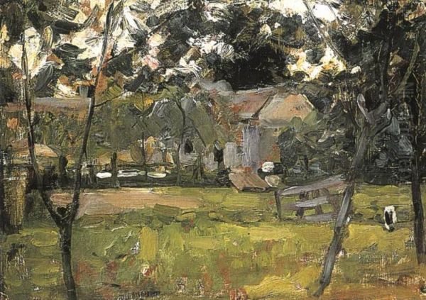 Farmyard in Het Gooi flanked by saplings - view 1