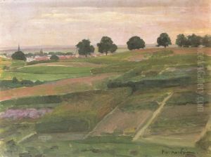 Fields overlooking Arnhem from the north by Piet Mondrian