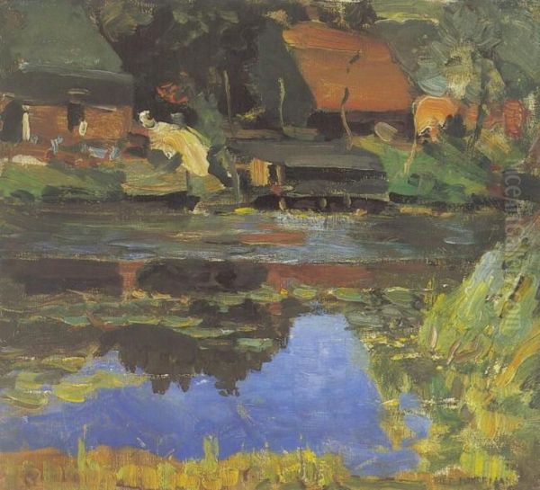 Buildings along the water with a wash stoop - view 1