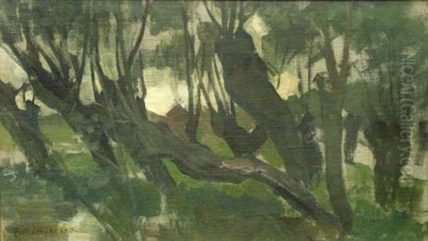 Willow grove, trunks leaning left II - view 1