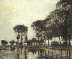 Bend in the Gein with poplars II by Piet Mondrian