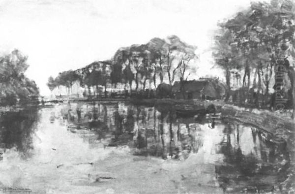Farmstead with long row of trees on the Gein - view 1