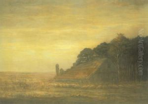 Sheepfold with flock of sheep