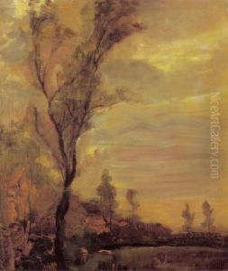 Field with row of trees at left