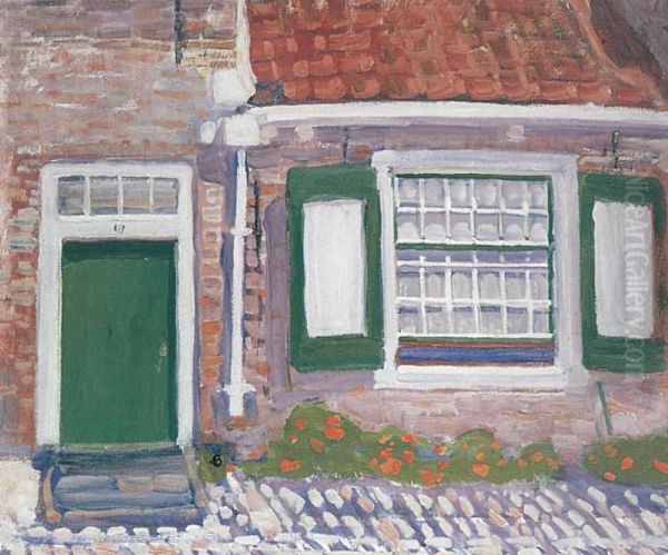 House facade with green trimmed shutters - view 1
