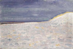 Beach with one pier at Domburg by Piet Mondrian