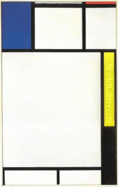 Composition with blue, red, yellow, and black - view 1