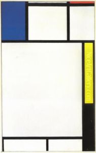 Composition with blue, red, yellow, and black by Piet Mondrian