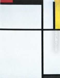 Compostion with red, black, yellow, blue, and gray by Piet Mondrian
