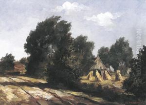 Country road and farm by Piet Mondrian