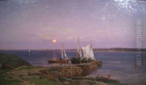 Summer night at Arisholmen by Amaldus Nielsen
