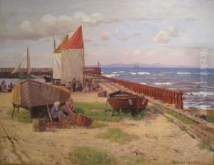 Strandmotiv fra Danmark by Nils Hansteen