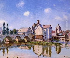 Bridge sunlight by Alfred Sisley