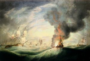 Loss of HMS Ramillies, September 1782 blowing up of the wreck