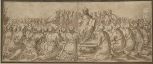 Christ Preaching. by Giovanni Guerra