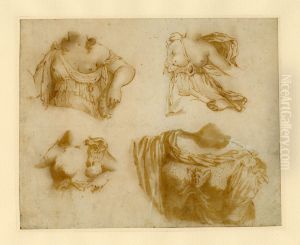 Four Studies of a Draped Torso. by Jan de Bisschop