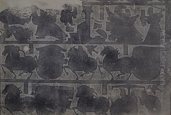 Ink Rubbing of Reliefs from the Offering Shrine of Wu Liang. - view 1