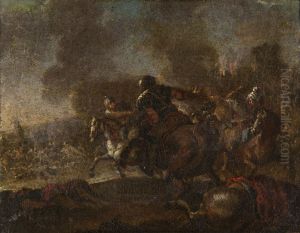 North African Battle Scene. by Jacques Courtois