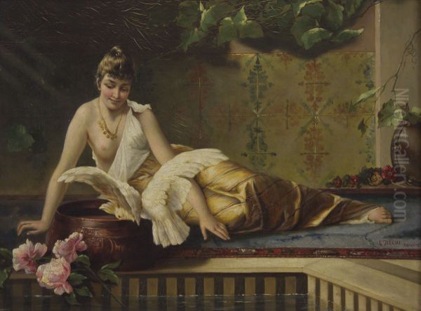 Woman and Parrot. - view 1