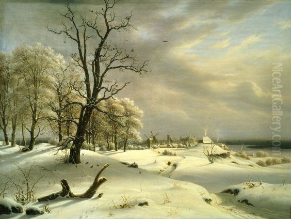 Helsingor mod Kronborg, vinter - view 1
