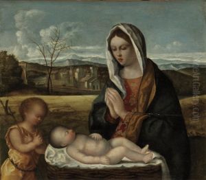 The Madonna And Child With Saint John The Baptist by Luca Antonio Busati
