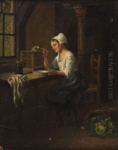 Dutch Interior. by Louis-Simon Cabaillot-Lassalle