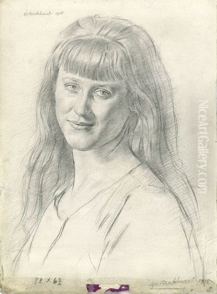 Girl with Long Hair and Bangs [Portrait of Anais]. - view 1