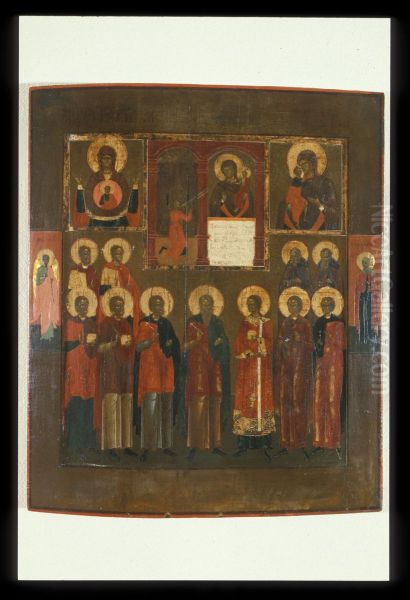 Icon with Images of the Virgin and Standing Saints. - view 1