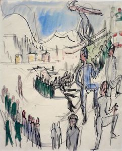 Ski Jumpers by Ernst Ludwig Kirchner