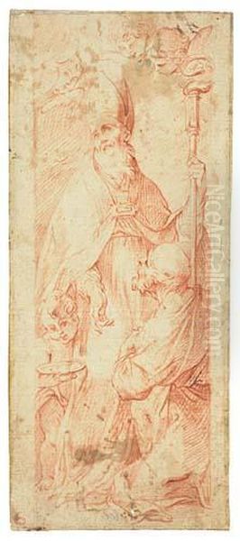 A Bishop Giving Alms To A Beggar - view 1