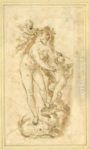 Venus on a Dolphin with Putti.