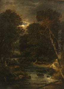 View near Thorpe; Moonlight scene. View near Thorpe; Moonlight scene.