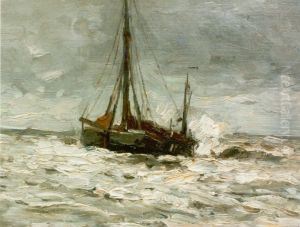 Botter op volle zee by Gerhard Morgenstjerne Munthe