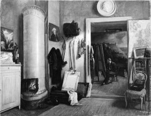 Fearnley i sitt atelier by Thomas Fearnley