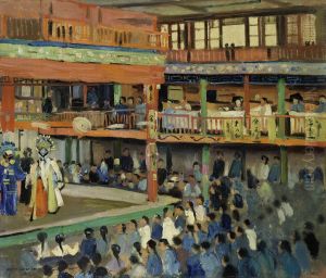 A Theater in Mukden, Manchuria by Joseph Lindon Smith