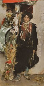 Standard Bearer of the Harvest Festival by Antonio Mancini
