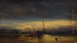 Evening on the French Coast near Dieppe by Jules Dupre