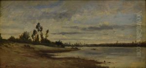 By the River by Charles-Francois Daubigny