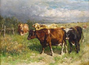Cattle in Pasture by Johannes-Hubertus-Leonardus de Haas