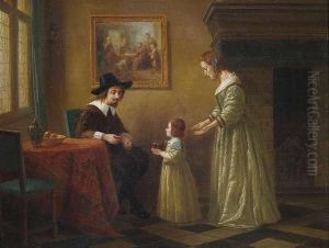 A Dutchfamily In A Historic Interior. A Dutchfamily In A Historic Interior.