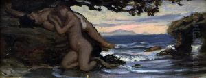 Sketch for End of Story of the Fisherman's Mermaid by Elihu Vedder