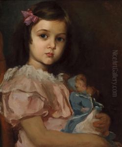 Girl with Doll by William Merritt Chase