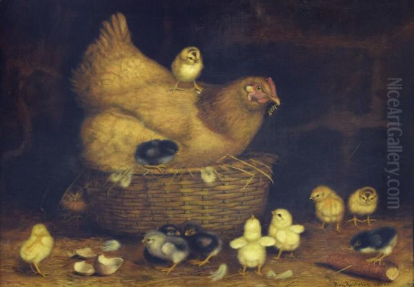 Hen with Twelve Chicks - view 1