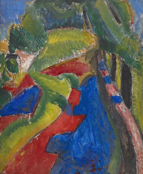 Fauve Landscape with Red and Blue - view 1