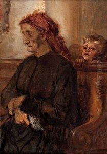 Alte Bauerin Bei Der Andacht by Wilhelm Busch