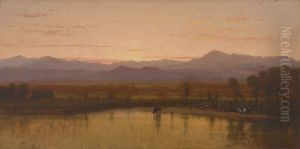 Twilight on the Plains, Platte River, Colorado by Worthington Whittredge