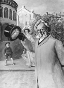 Portrett av Henrik Ibsen pa Karl Johan by Christian Krohg